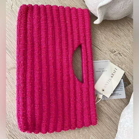 NWT Viral Antik Kraft Hot Pink Beaded Crossbody Clutch, Handcrafted in India - Picture 7 of 8